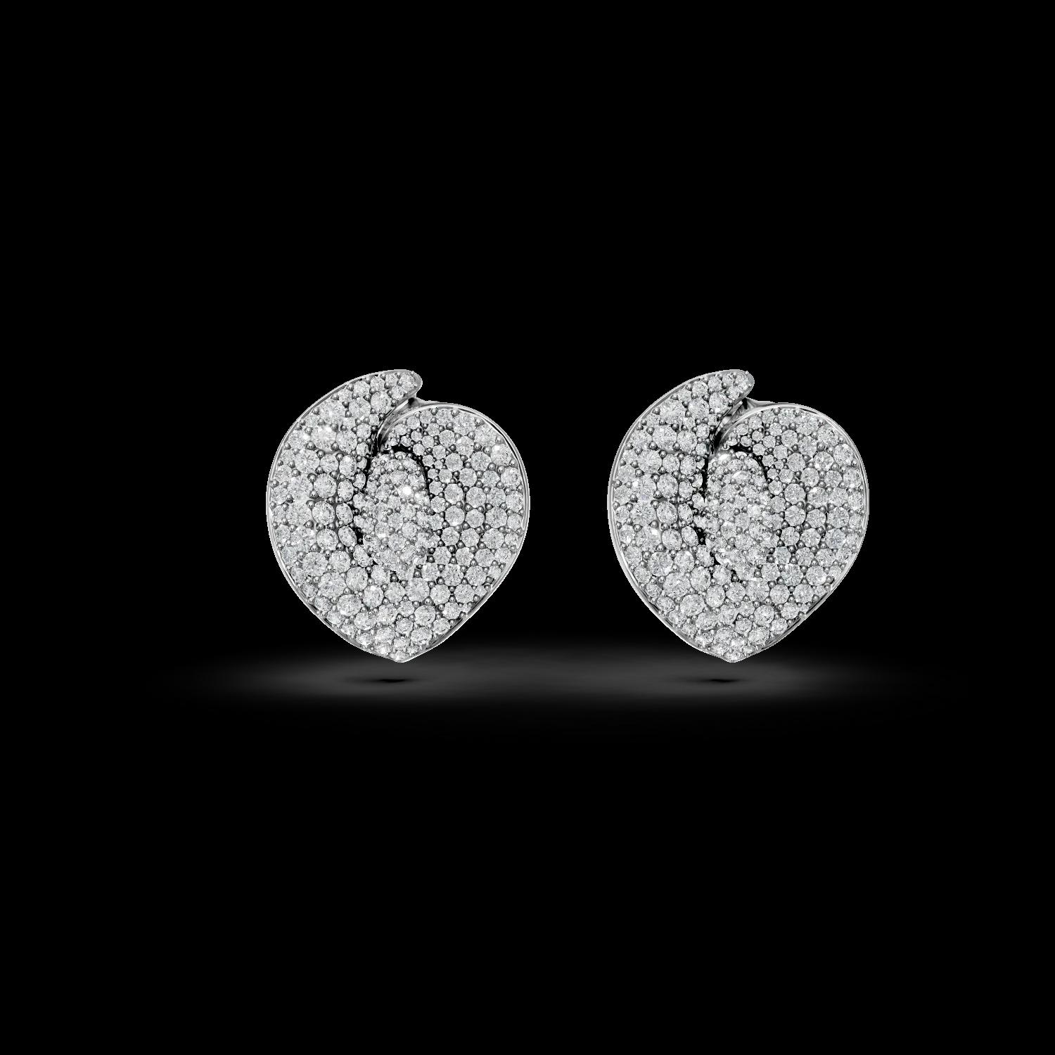 White gold flower earrings with 3.7ct diamonds