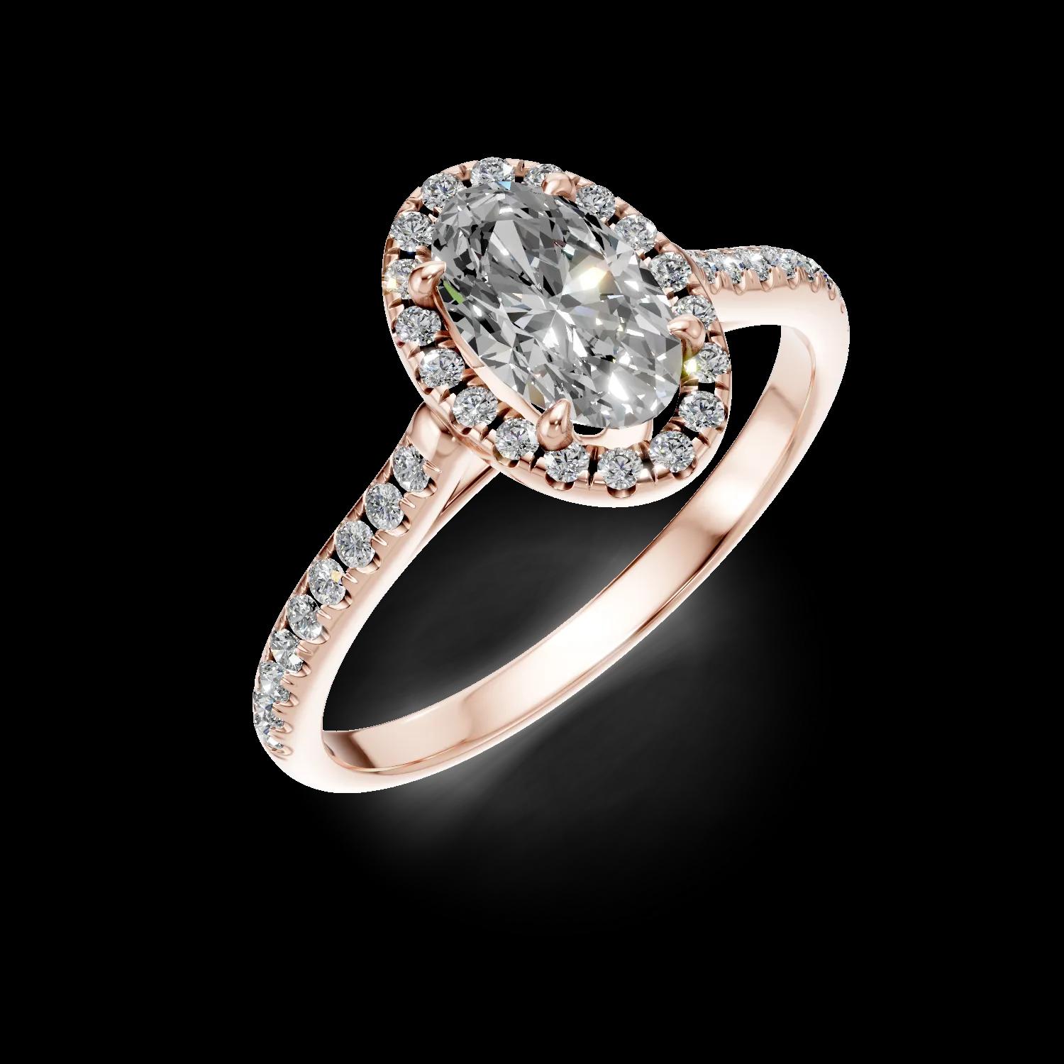 Rose gold engagement ring with 1ct diamonds